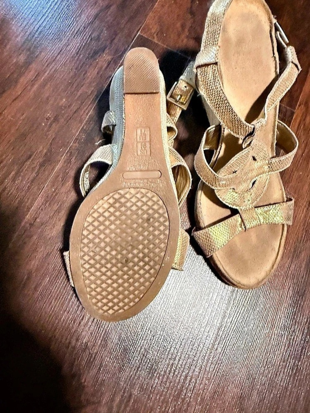 Metallic Gold Sandals - Picture 3 of 3